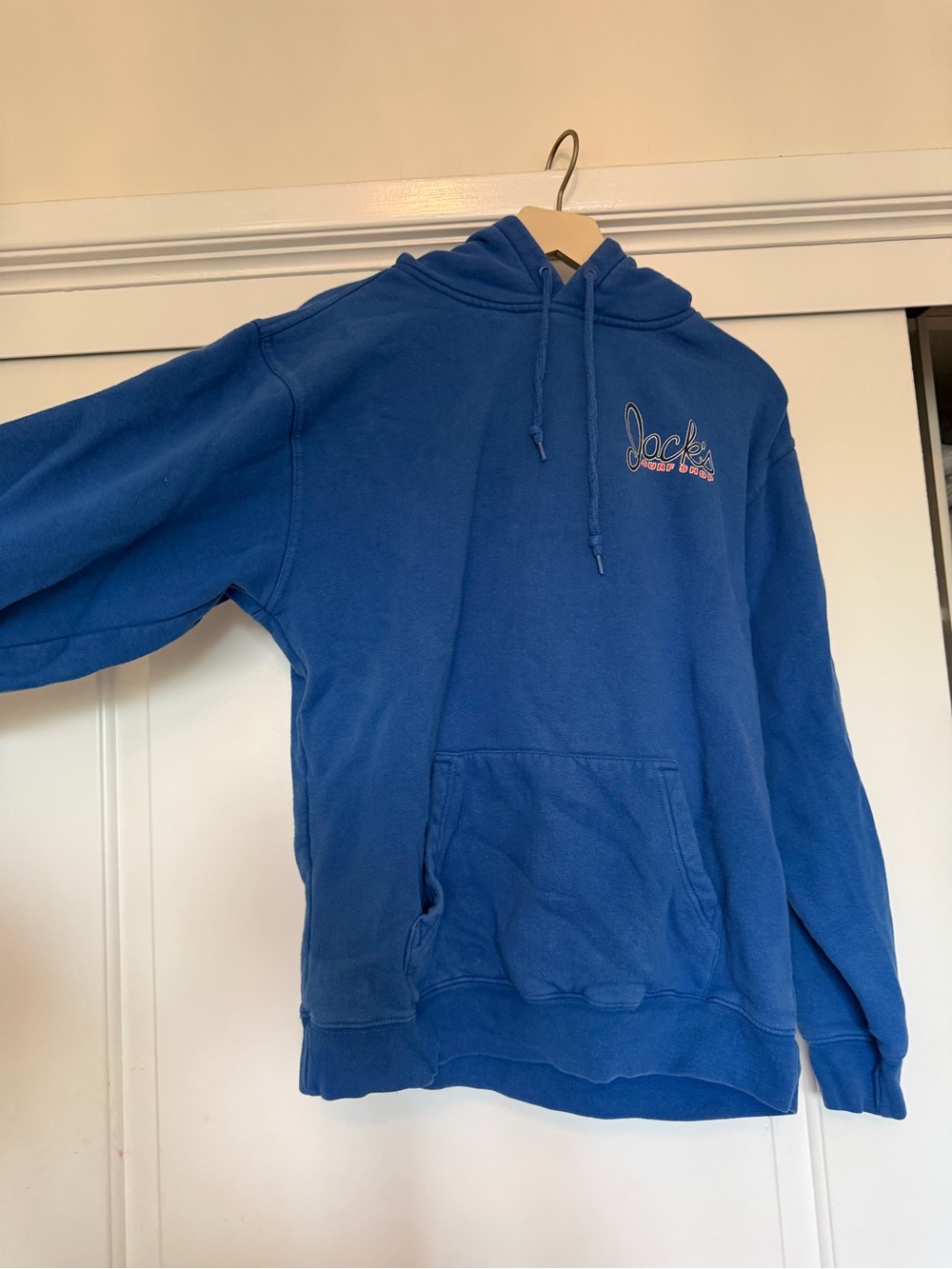 Men's Royal Blue Crewneck Hoodie with Subtle Script Logo